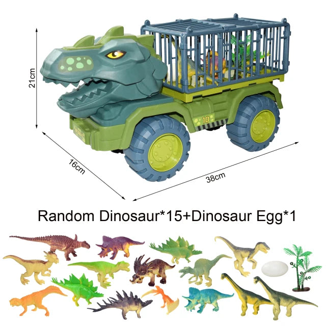 Dinosaur Construction Vehicle Toy Set – Excavator, Dump Truck & Engineering Car Toys for Kids