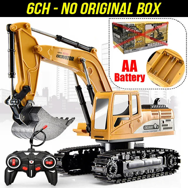 RC Excavator 1:24 Scale – 2.4GHz 6-Channel Remote Control Construction Truck Toy for Kids
