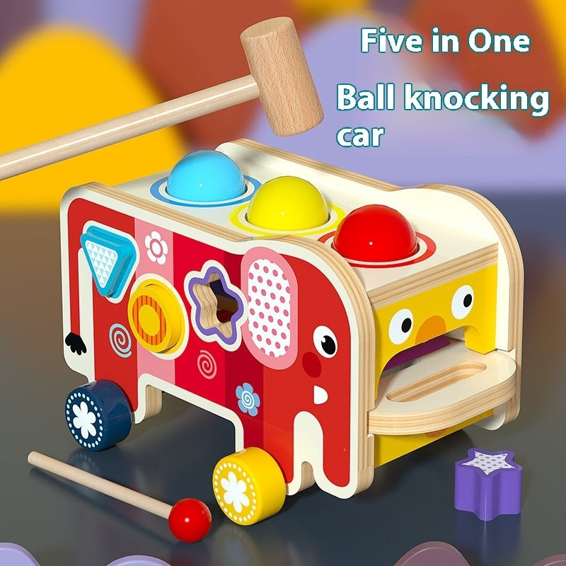 Children’s Wooden Educational Smart Car – Multi-Function Early Learning Building Blocks Toy (4–6Y)