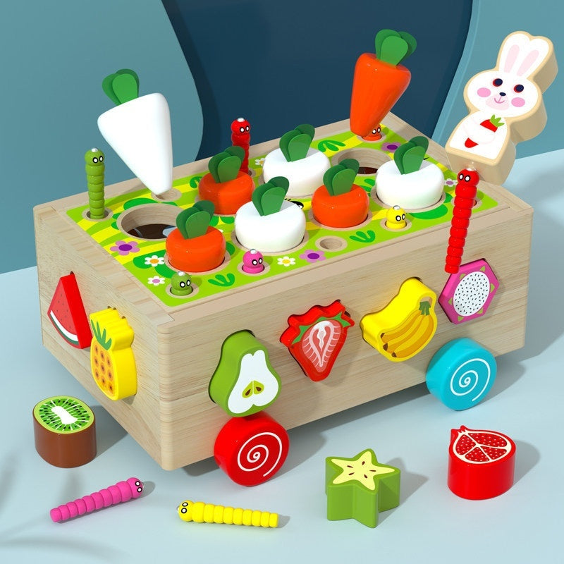 Children’s Wooden Educational Smart Car – Multi-Function Early Learning Building Blocks Toy (4–6Y)