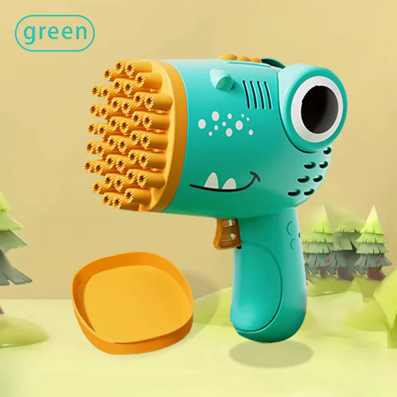 40-Hole Dinosaur Bubble Gun – Multi-Hole Outdoor Bubble Blower Toy