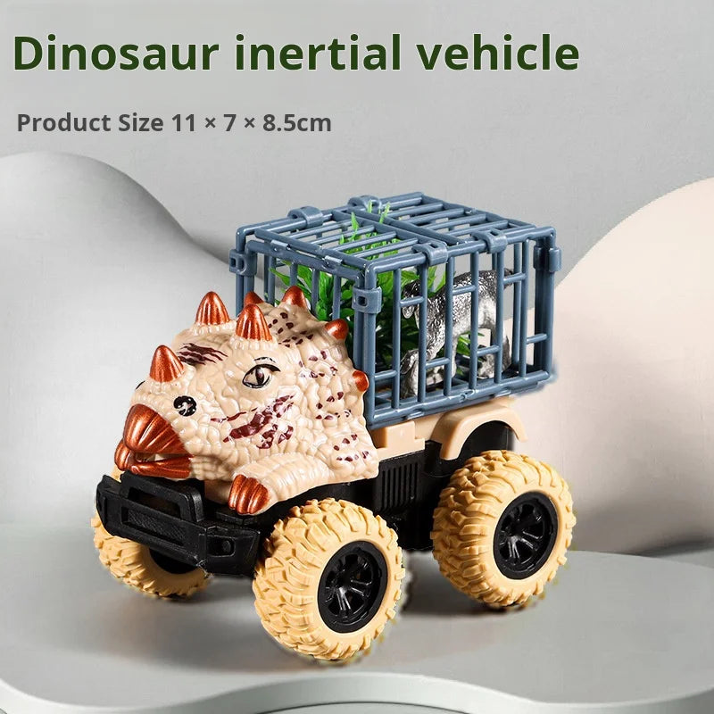 Pull Back Dinosaur Transport Truck with Dino Figures – Monster Truck Toy Set for Boys & Toddlers