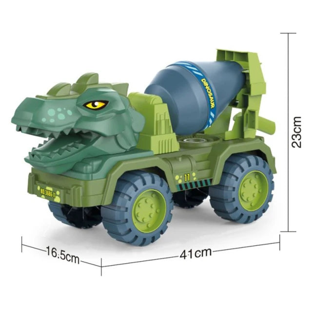 Dinosaur Construction Vehicle Toy Set – Excavator, Dump Truck & Engineering Car Toys for Kids