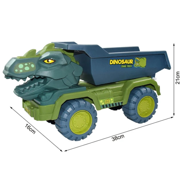 Dinosaur Construction Vehicle Toy Set – Excavator, Dump Truck & Engineering Car Toys for Kids